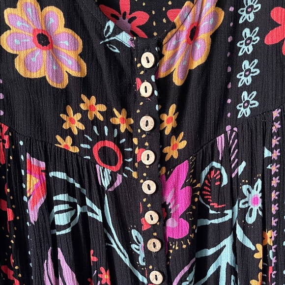 Easel Los Angeles Vibrant Floral Sleeveless Romper JumpSuit Colorful Wide Leg - Picture 5 of 6